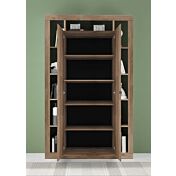 Colonna libreria, dispensa a 2 ante, finitura Mercure, Made in Italy