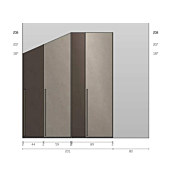 Armadio mansarda 4 ante, Bronzo e Sandstone, L.199