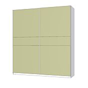 Armadio 2 ante scorrevoli, Bianco opaco e Verde