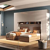 Armadio a ponte 6 ante, Bianco lucido, L.334