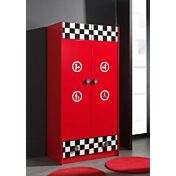 Letto a macchina per bambini, finitura Rosso laccato