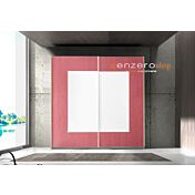 Armadio Square 2 ante scorrevoli bianco opaco e rosso