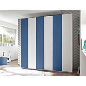 Armadio Vertigo 2 ante scorrevoli bianco opaco e blu