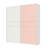 Armadio 2 ante scorrevoli, Gesso, Flamingo e Bianco