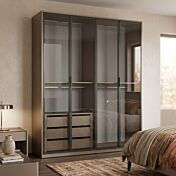 Armadio 4 ante battenti con vetro fumè