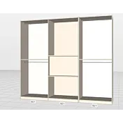 Armadio con pannello tv e cabina, Cashmere e Antracite, 396x166