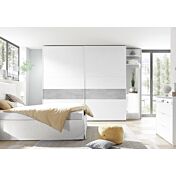 Camere matrimoniale con letto contenitore finitura Bianca Opaco e Beton