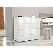 Cassettiera, Comò moderno a 4 cassetti sagomati, linea arco