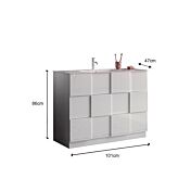 Mobile da bagno a terra 3 cassetti, finitura Bianco lucido