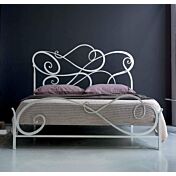 Letto in ferro battuto  Wagner color marrone anticato oro, made in Italy