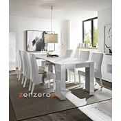 Consolle allungabile bianco lucido fino a 252 cm, Made in Italy