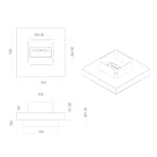Camino a bioetanolo per interno, Nero, 70x70x35 h cm in promo