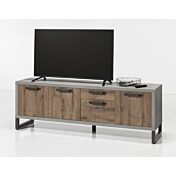 Porta tv Industry in finitura Cemento e Rovere invecchiato