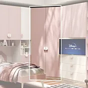 Cabina ad angolo, L.120 x 120 H.240, Bianco opaco e Flamingo