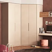 Armadio ad angolo, 4 ante, finitura Cashmere
