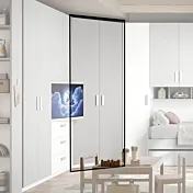 Cabina ad angolo, L.120 x 120 H.240, Bianco opaco e Gesso