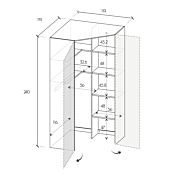Cabina angolare 2 ante, Cashmere