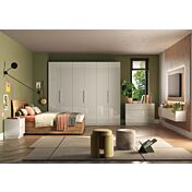 Camera matrimoniale moderna, Bianco lucido e Cadiz