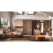 Camera matrimoniale con letto velluto Terracotta