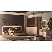 Camera matrimoniale Cashmere e Noce caramello cannettato