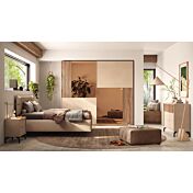 camera completa cannettata noce caramello