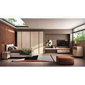 camera cashmere con letto imbottito