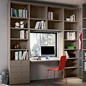 Zona studio ragazzi, finitura Visone, L.250