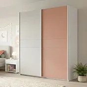 armadio 2 ante scorrevoli bianco e rosa
