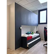 Divano letto con seconda rete estraibile, Blu