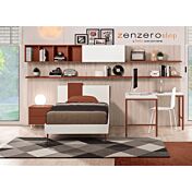 cameretta con letto singolo paprika