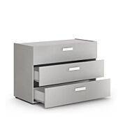 comò a 3 cassetti grigio