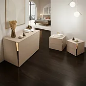 Set comò e comodini Cipria, con specchio Bronzo, offerta