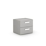 Comodino camere ragazzi, 2 cassetti, Gesso