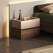 Comodino 2 cassetti, Cashmere e Cadiz, top Marmo impero