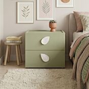 Comodino 2 cassetti verde Pistacchio, L.50