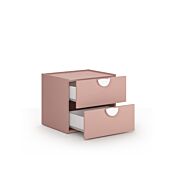 comodino rosa 2 cassetti
