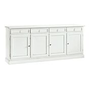 Credenza in legno bianco opaco, arte povera - cm 205x86