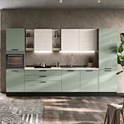 Cucina lineare Made in Italy, L.360, Agave e Bianco altea