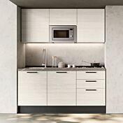 Cucina lineare bloccata 1,80 mt, Bianco altea, Made in Italy