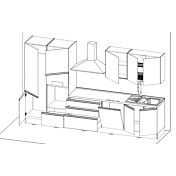cucina lineare moderna salvia