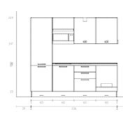 Cucina lineare 2,40 mt, Visone e Noce moro