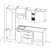 Cucina lineare 2,40 mt, Visone e Noce moro