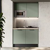 Cucina lineare 124 cm, Agave e Olmo natura, Made in Italy