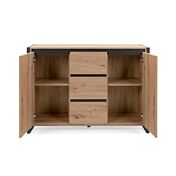 Credenza  Madia industry 2 ante 3 cassetti, Rovere Nodato e struttura in Antracite