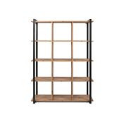 Libreria moderna stile Industry in finitura rovere nodato e antracite