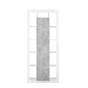 Colonna a 1 anta moderna, Bianco lucido e Cemento, Made in Italy