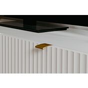 Porta TV bianco opaco stile nordico con gambe dorate