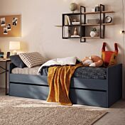 Divano letto con seconda rete estraibile, Blu Navy