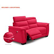 Divano rosso fragola Vale, divano moderno 2 posti