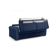 Divano letto sfoderabile Oliver, finitura tessuto Oltremare